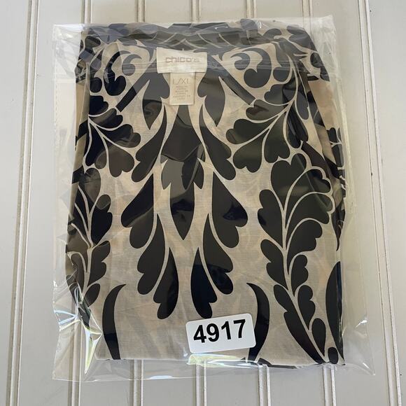 Chico’s Size L Beige Black Kimono open top Coverall size L - Picture 9 of 9